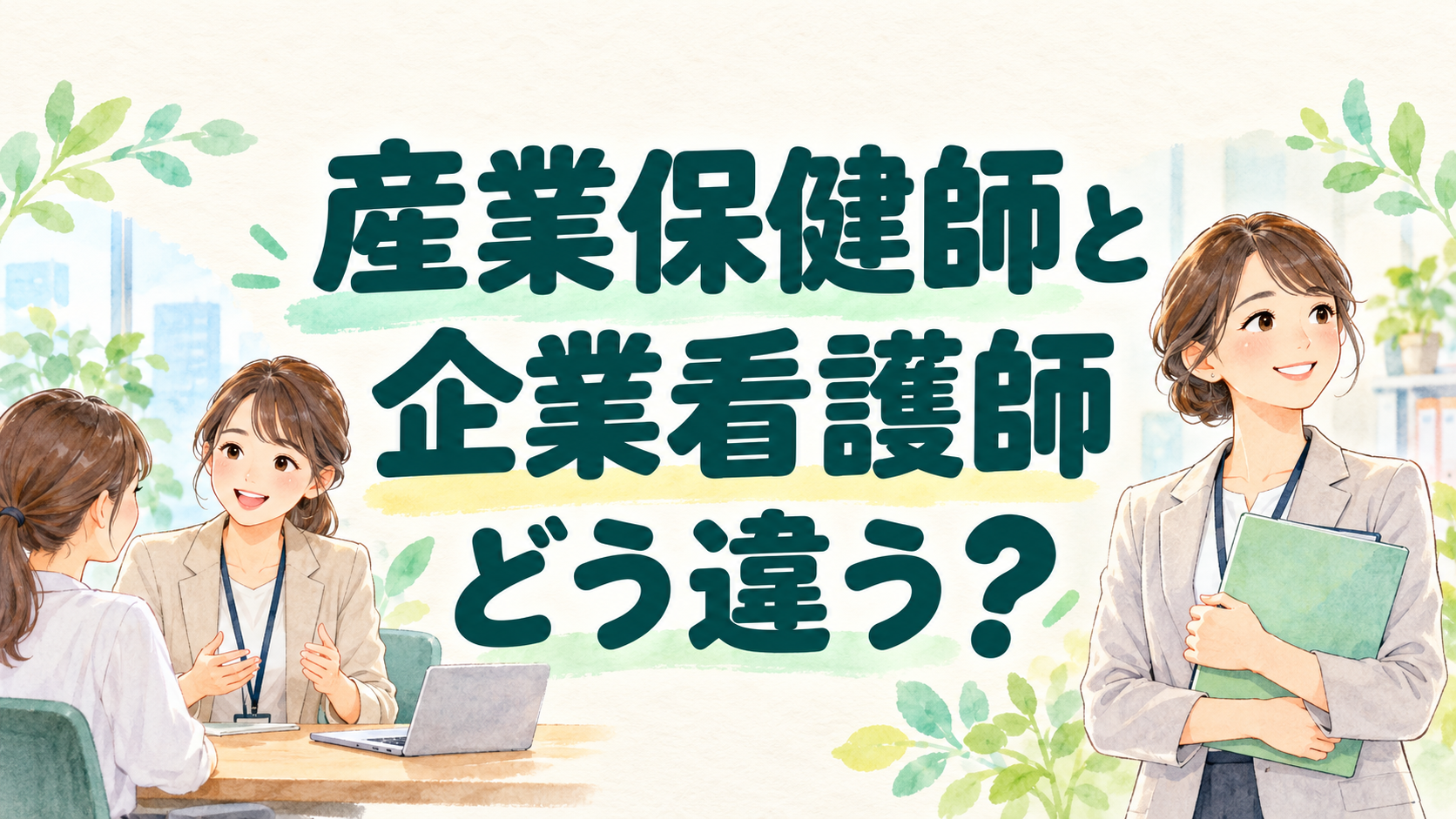 産業保健師と企業看護師、どう違う？職場で健康相談をする看護職のイラスト