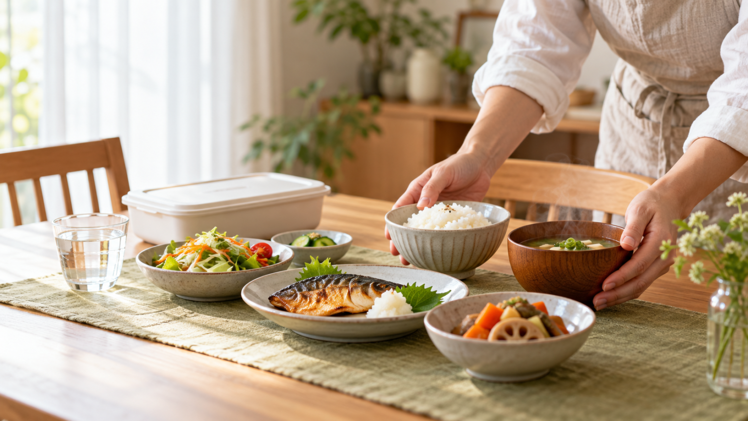 宅配食を食卓に取り入れるイメージ